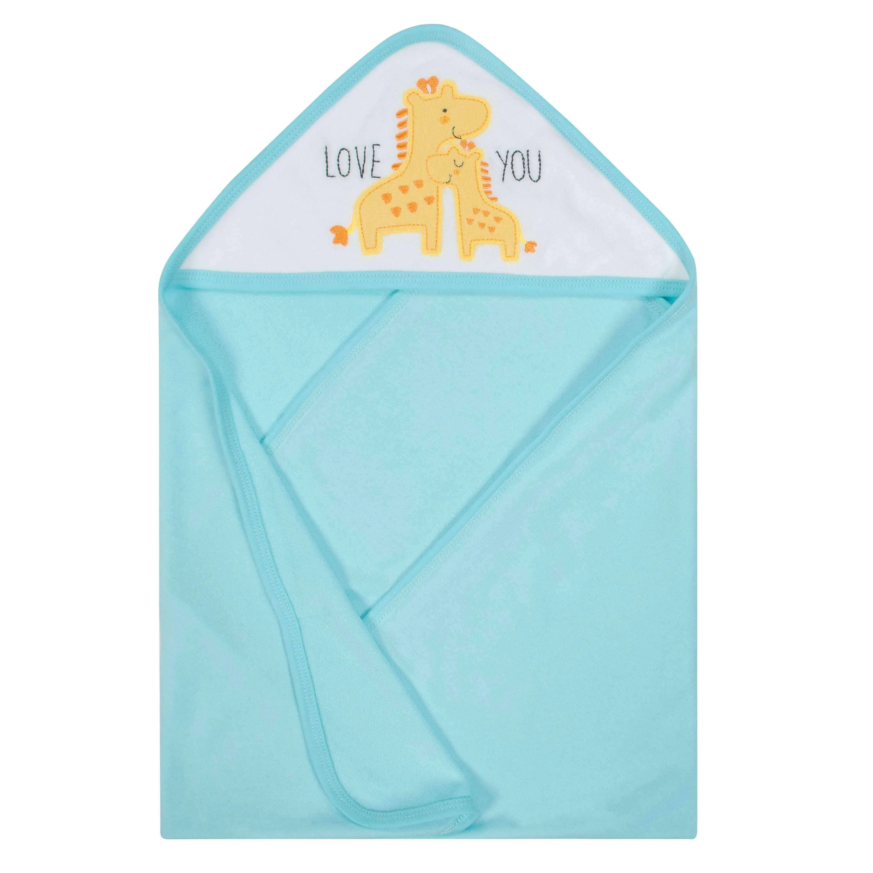 13-Piece Boys Terry Hooded Bath Wrap, Hooded Towels and Washcloth Set - Giraffe