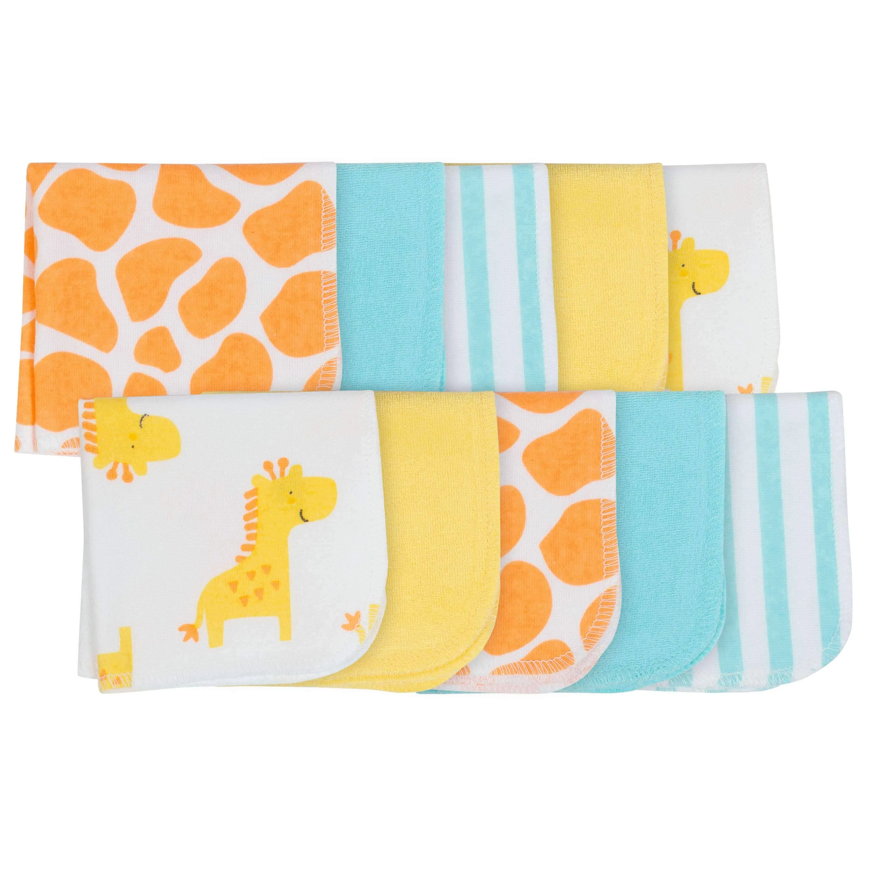 13-Piece Boys Terry Hooded Bath Wrap, Hooded Towels and Washcloth Set - Giraffe