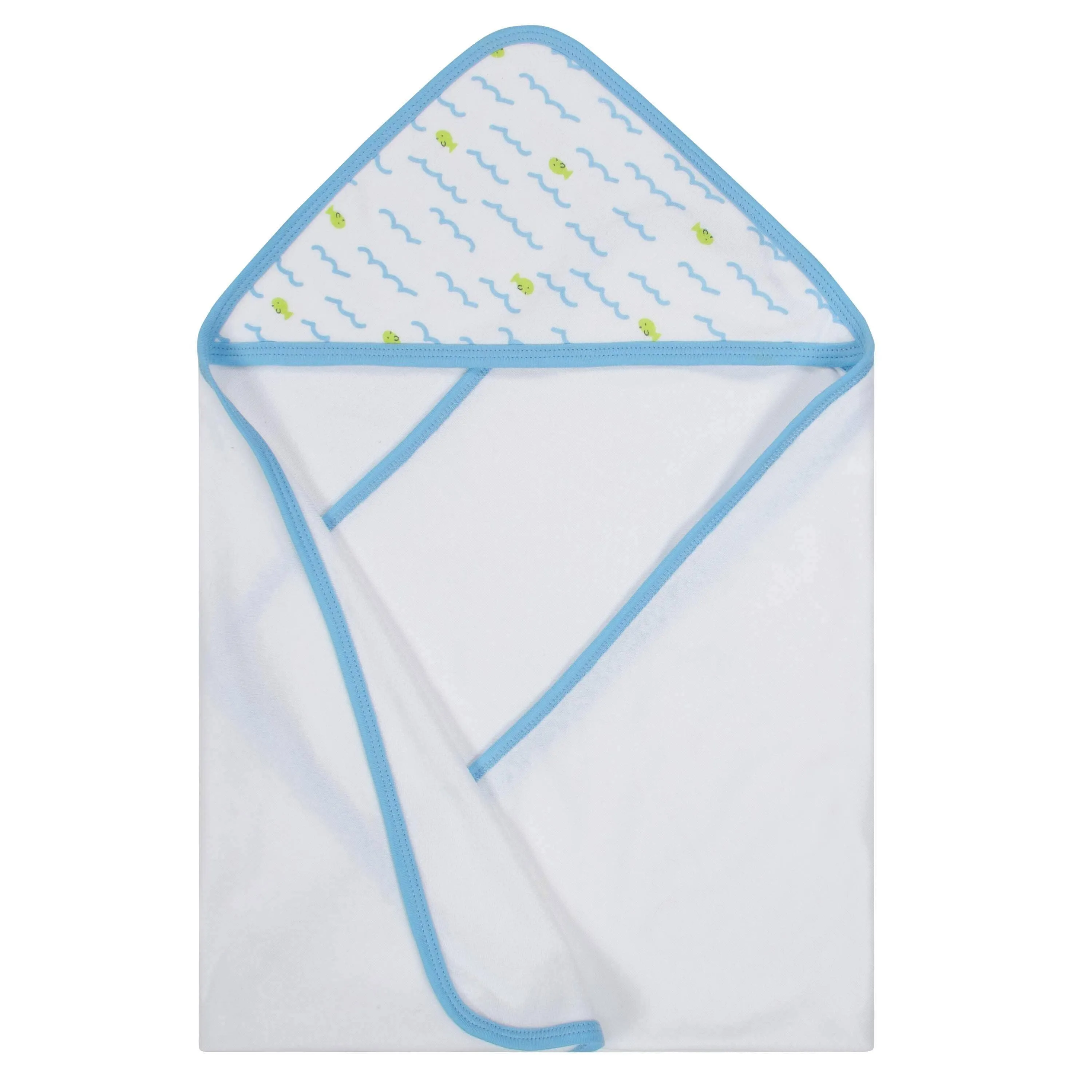 13-Piece Boys Terry Hooded Bath Wrap, Hooded Towels and Washcloth Set - Ocean
