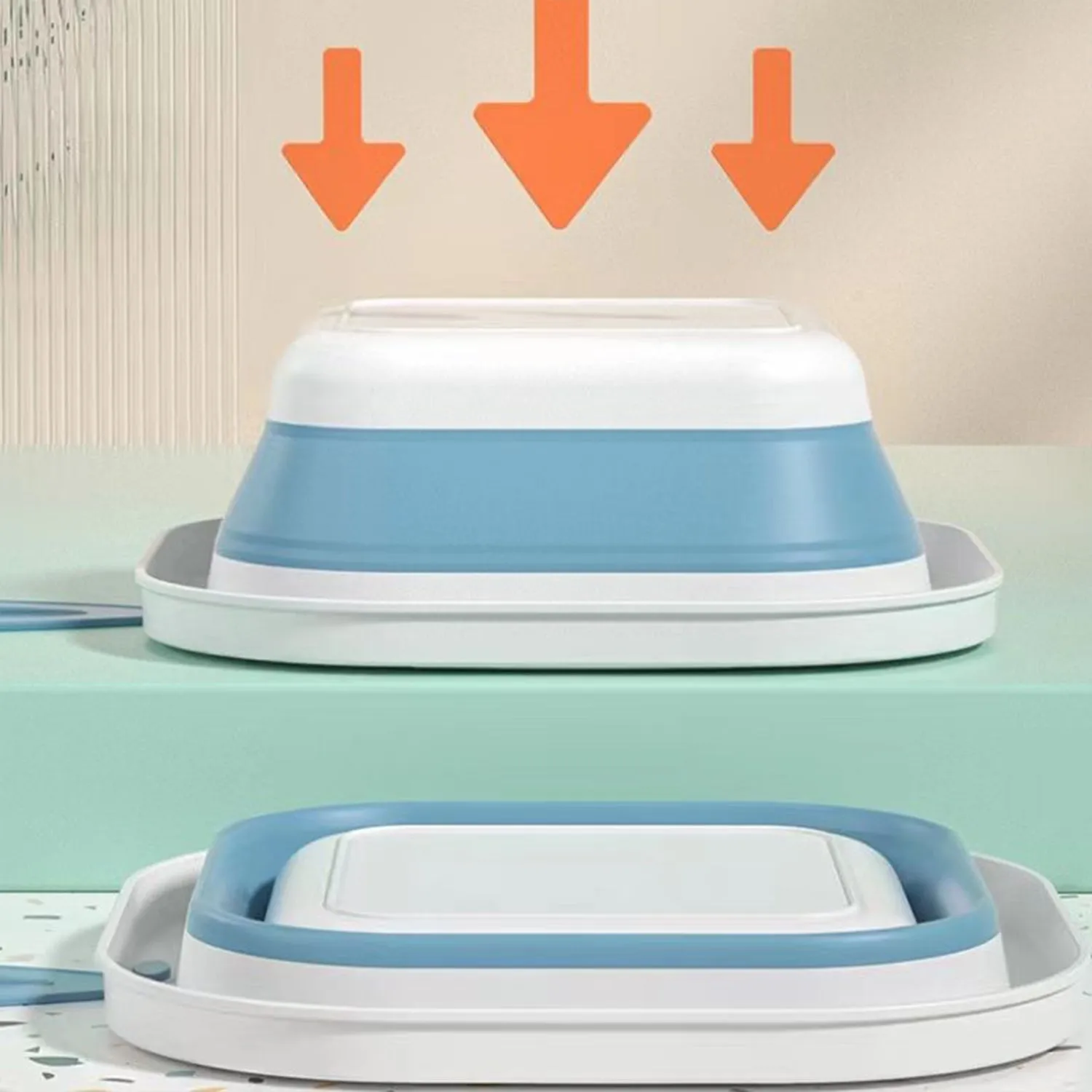 17511 Wash Basin, Space Saving Multi Function Foldable Baby Wash basin Easy Clean Lightweight Thicken for Washing Face for Home (28Ã—28 Cm / 1 pc)