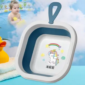 17511 Wash Basin, Space Saving Multi Function Foldable Baby Wash basin Easy Clean Lightweight Thicken for Washing Face for Home (28Ã—28 Cm / 1 pc)