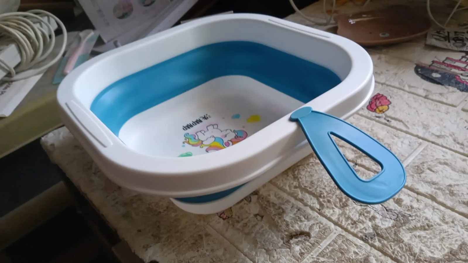 17511 Wash Basin, Space Saving Multi Function Foldable Baby Wash basin Easy Clean Lightweight Thicken for Washing Face for Home (28Ã—28 Cm / 1 pc)
