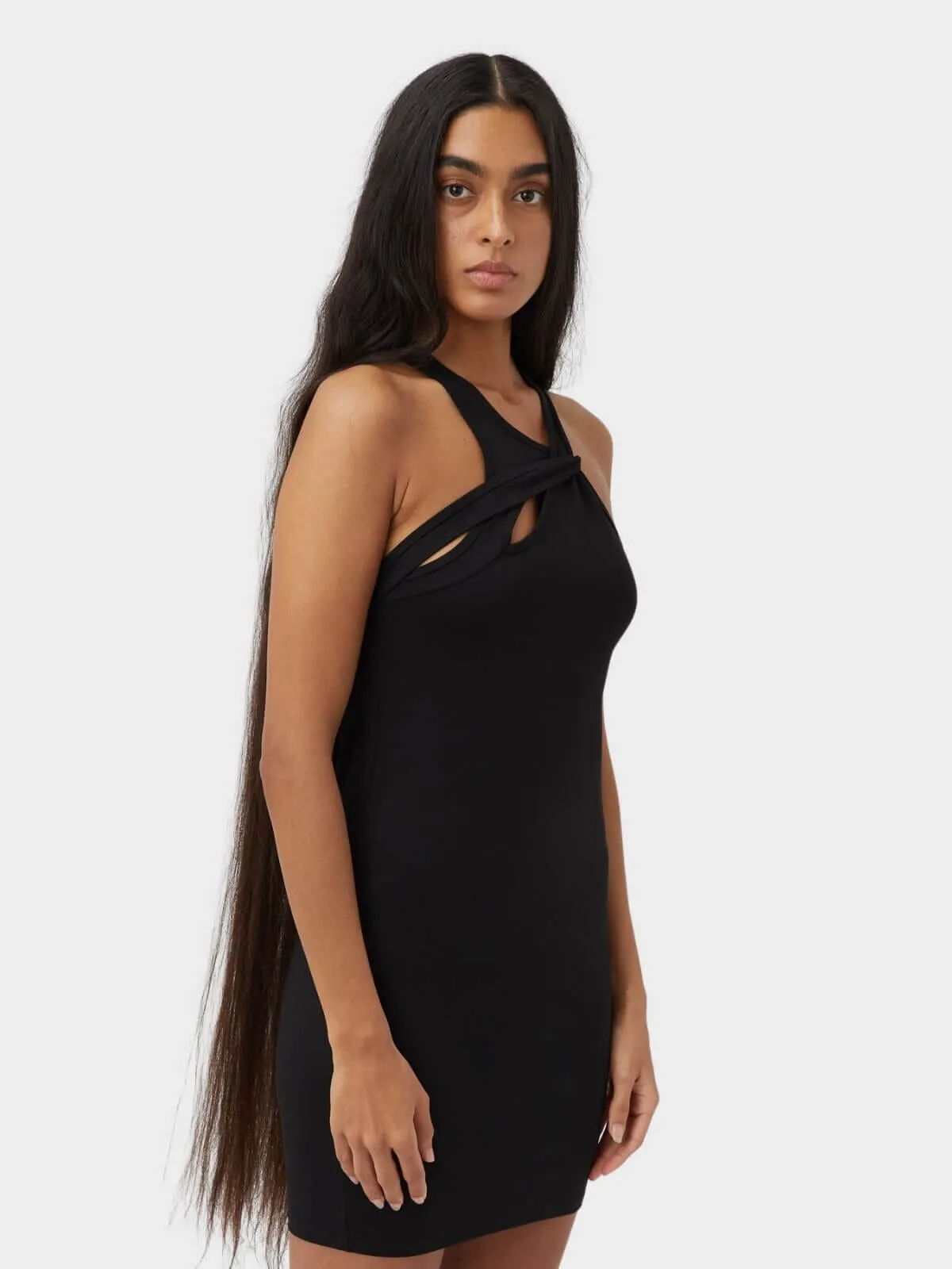 Aisha Twist Dress - Black
