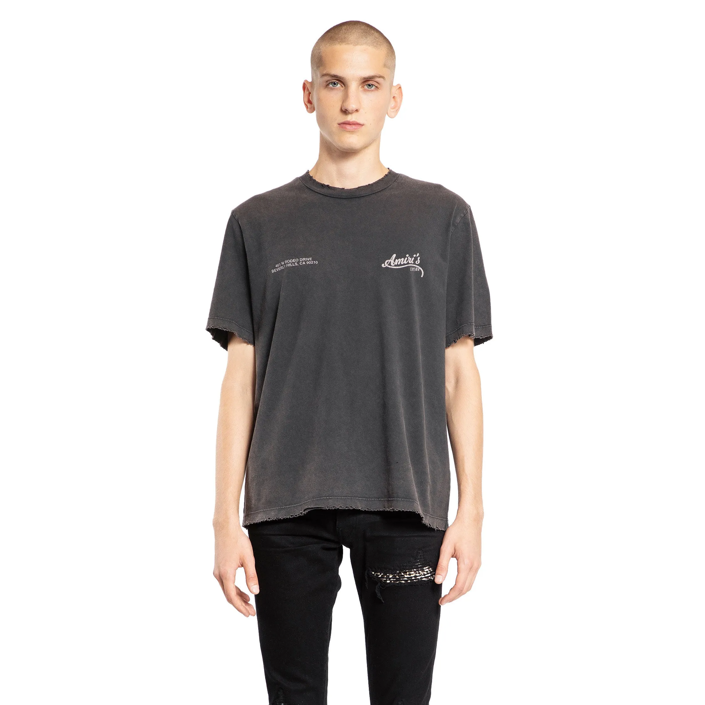 AMIRI MAN BLACK T-SHIRTS & TANK TOPS