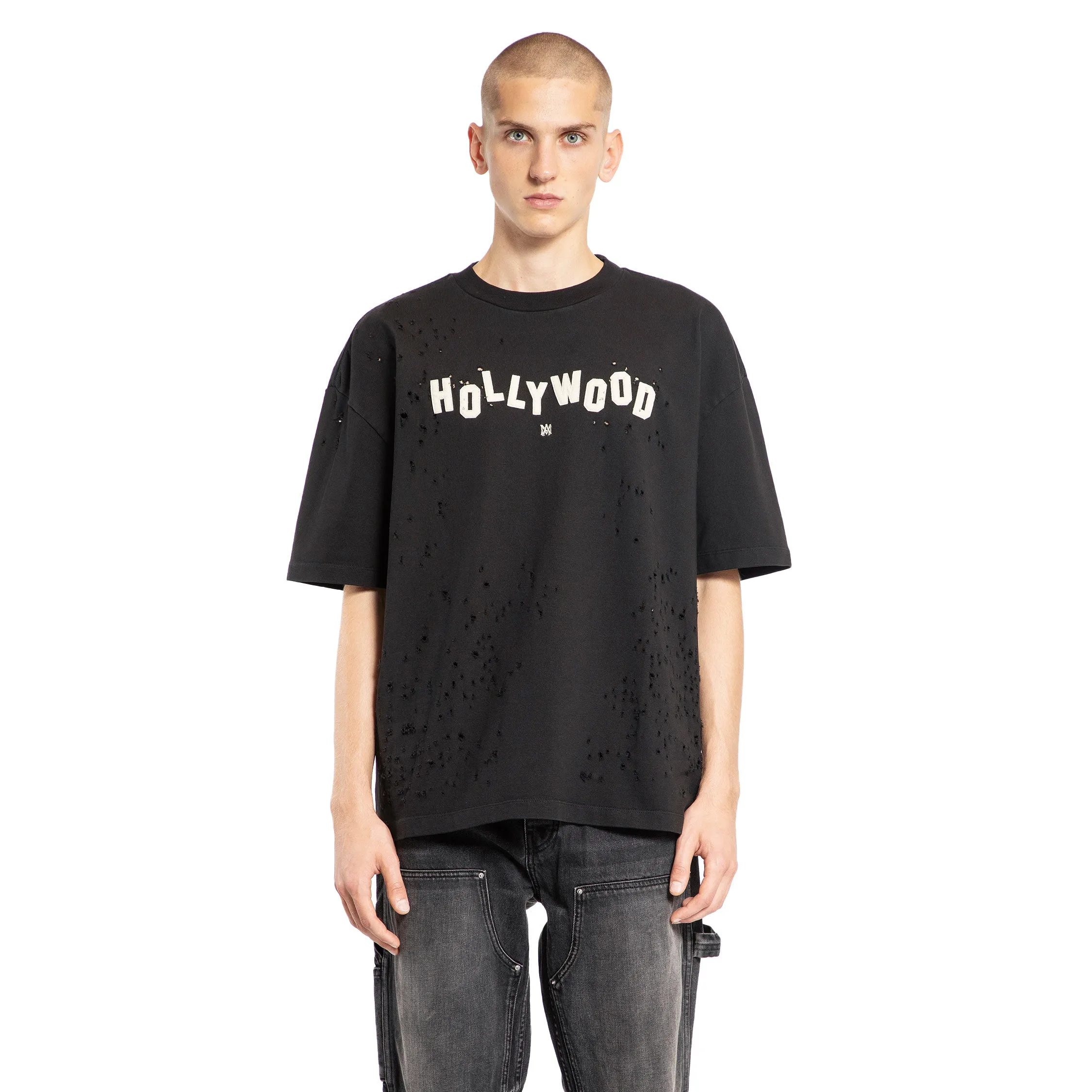 AMIRI MAN BLACK T-SHIRTS & TANK TOPS
