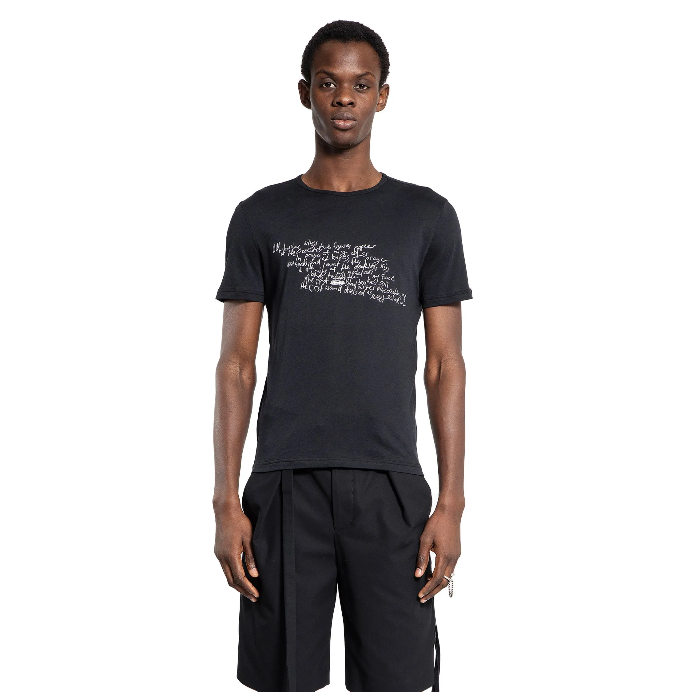 ANN DEMEULEMEESTER MAN BLACK T-SHIRTS & TANK TOPS