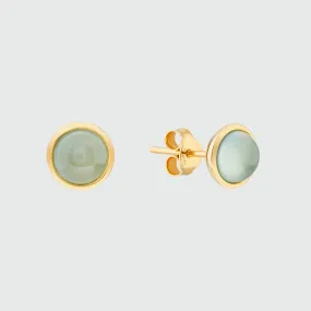 Aurora Aqua Chalcedony & Gold Vermeil Stud Earrings