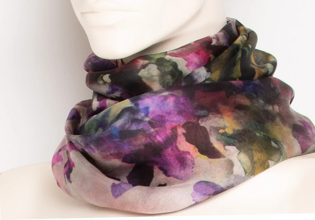Berries Print Silk Scarf - F009