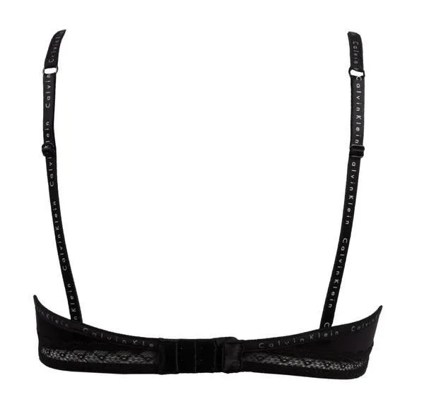 Branded trim t-shirt bra [Black]