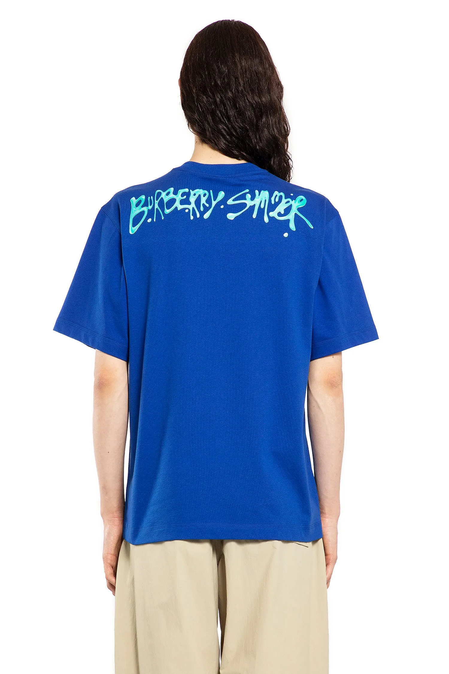 BURBERRY MAN BLUE T-SHIRTS & TANK TOPS