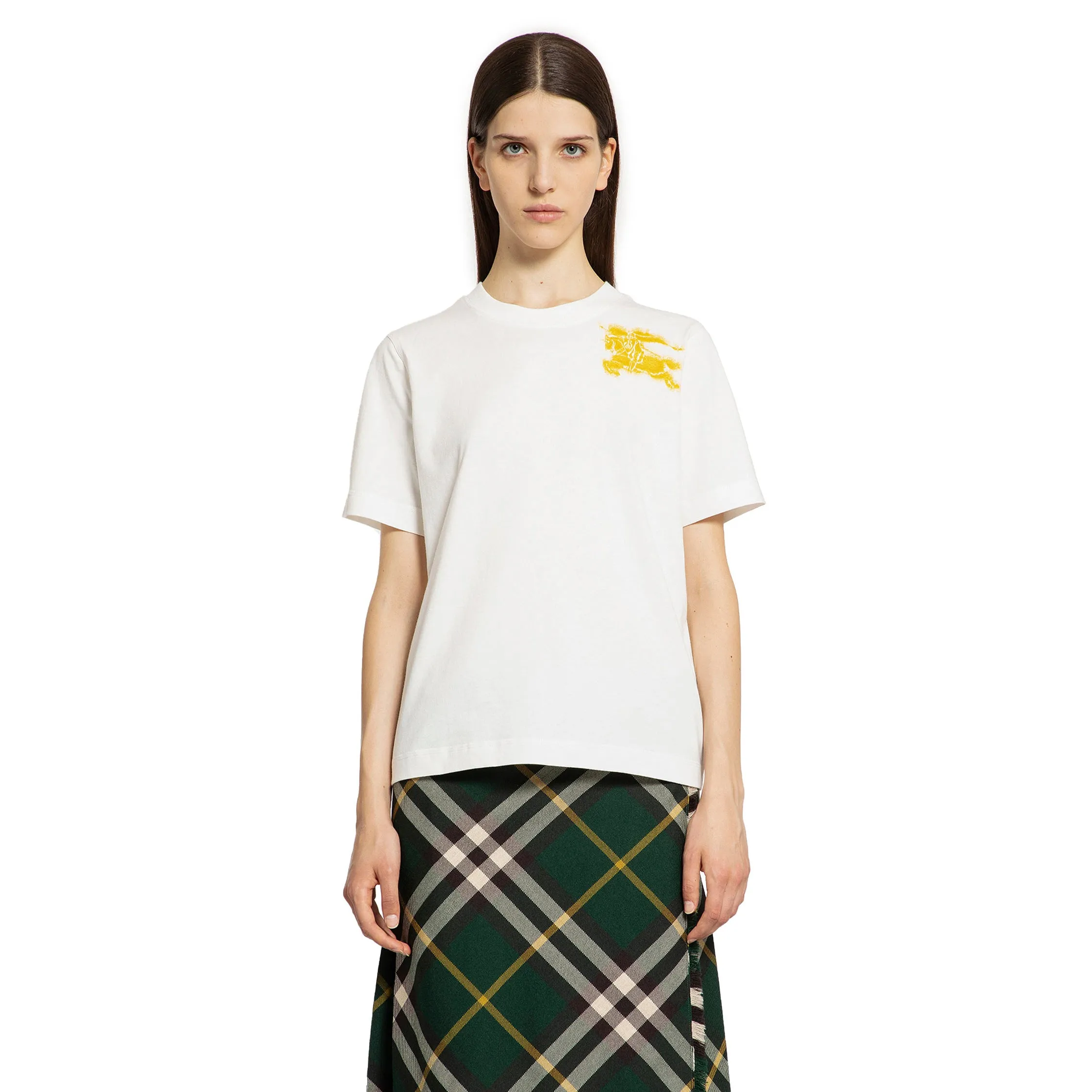 BURBERRY WOMAN WHITE T-SHIRTS & TANK TOPS