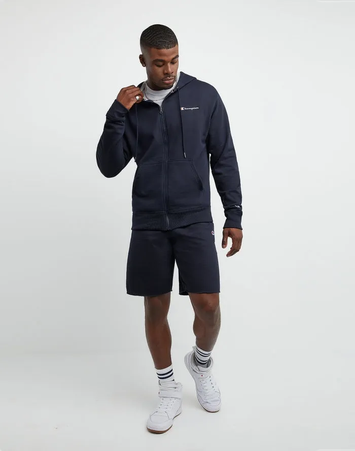 Champion Men's Powerblend Fleece Full Zip Hoodie Script Logo Navy GF91H Y08160 NYC