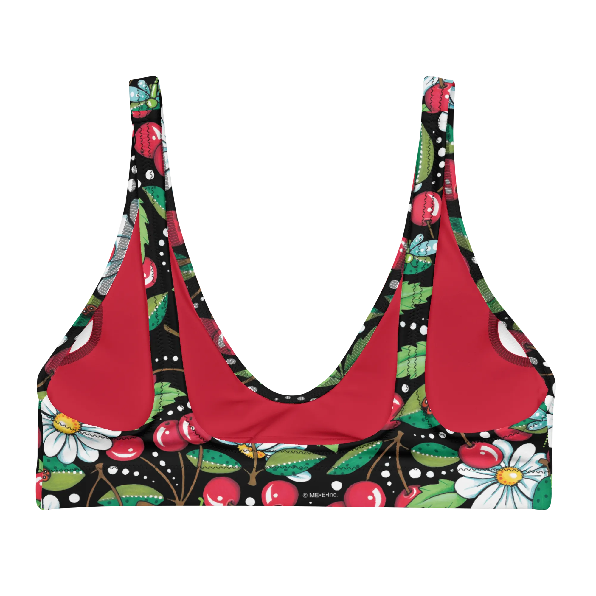 Cherry Daisy Padded Bikini Top