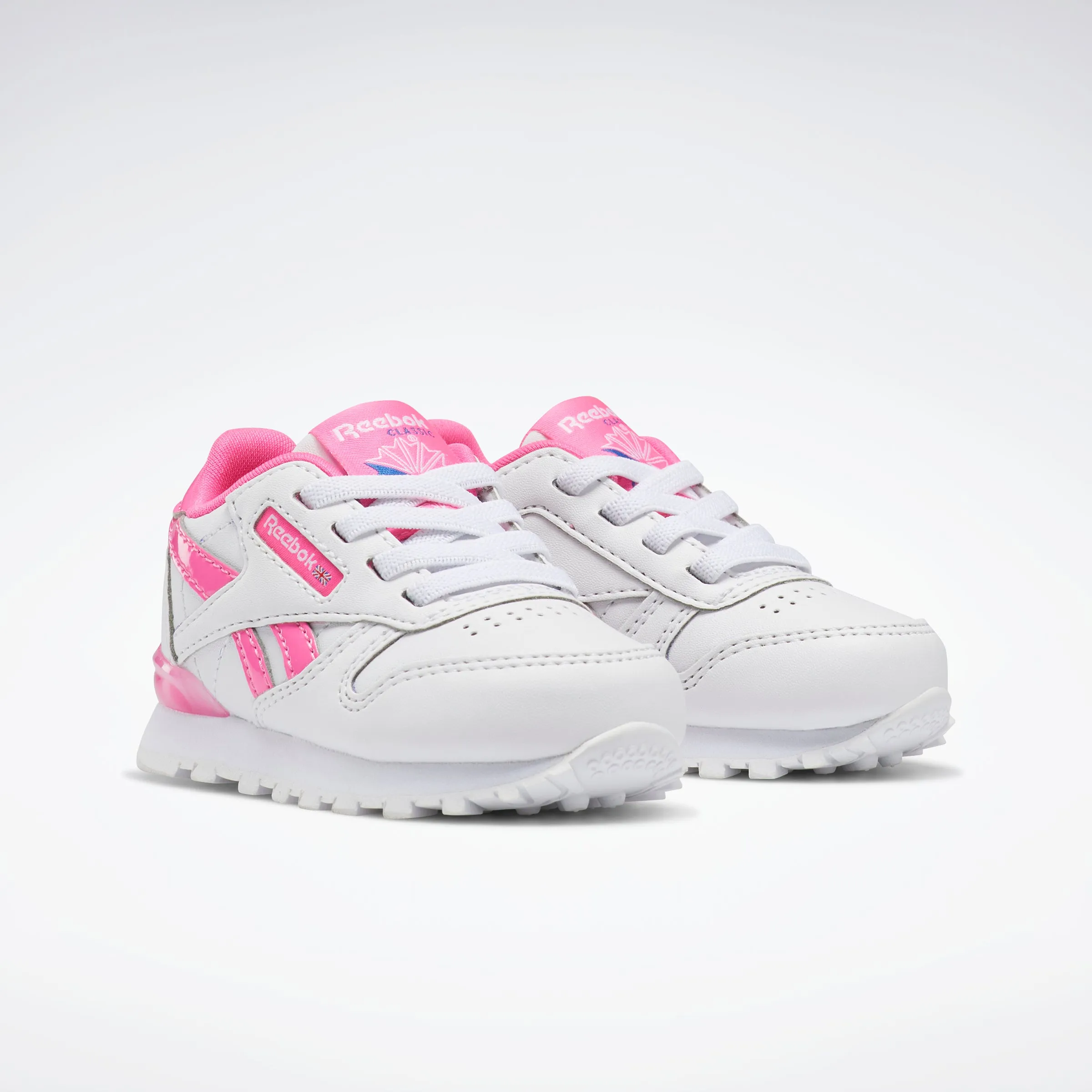 Classic Leather Step N Flash White/White/Atomic Pink