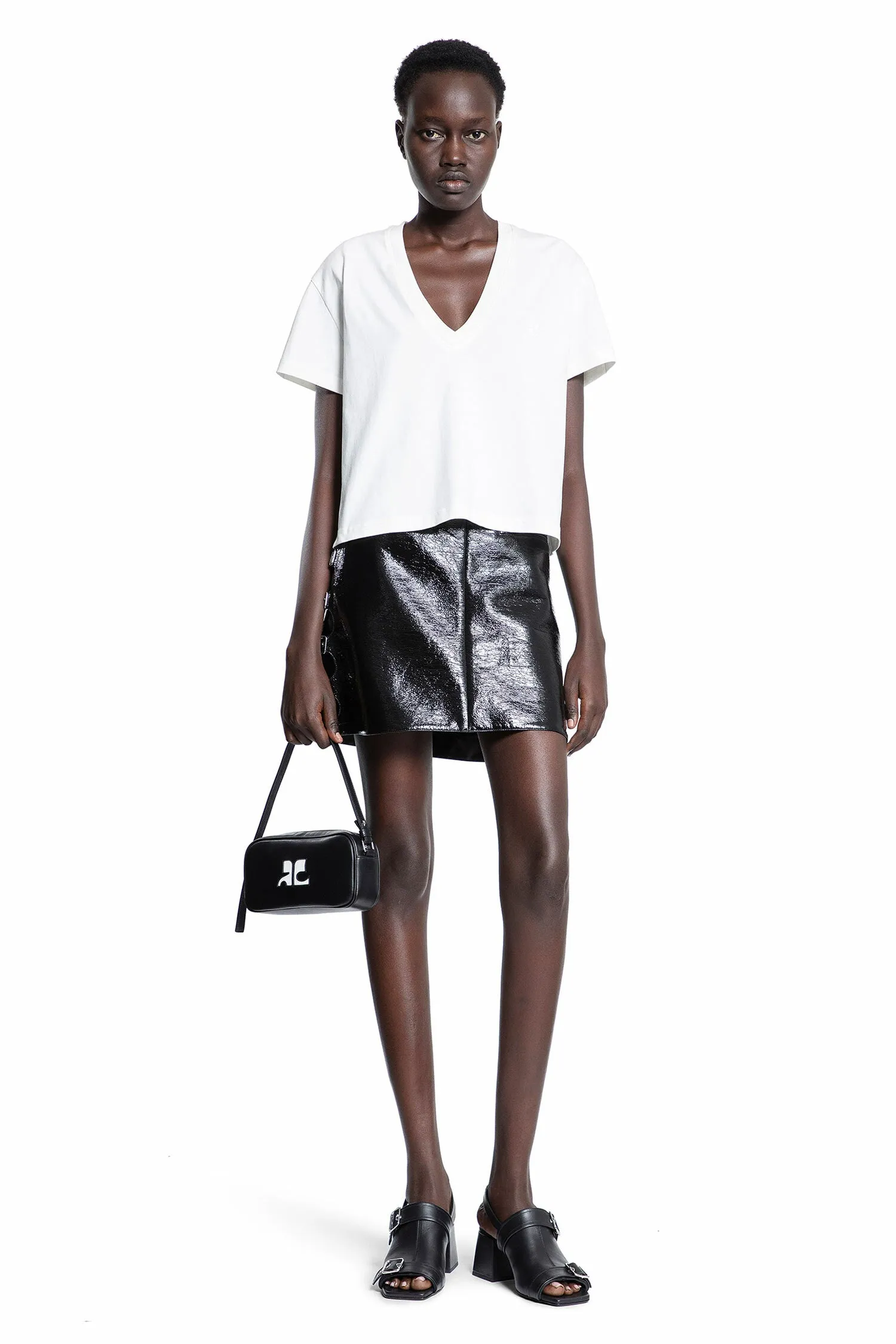 COURRGES WOMAN WHITE T-SHIRTS & TANK TOPS