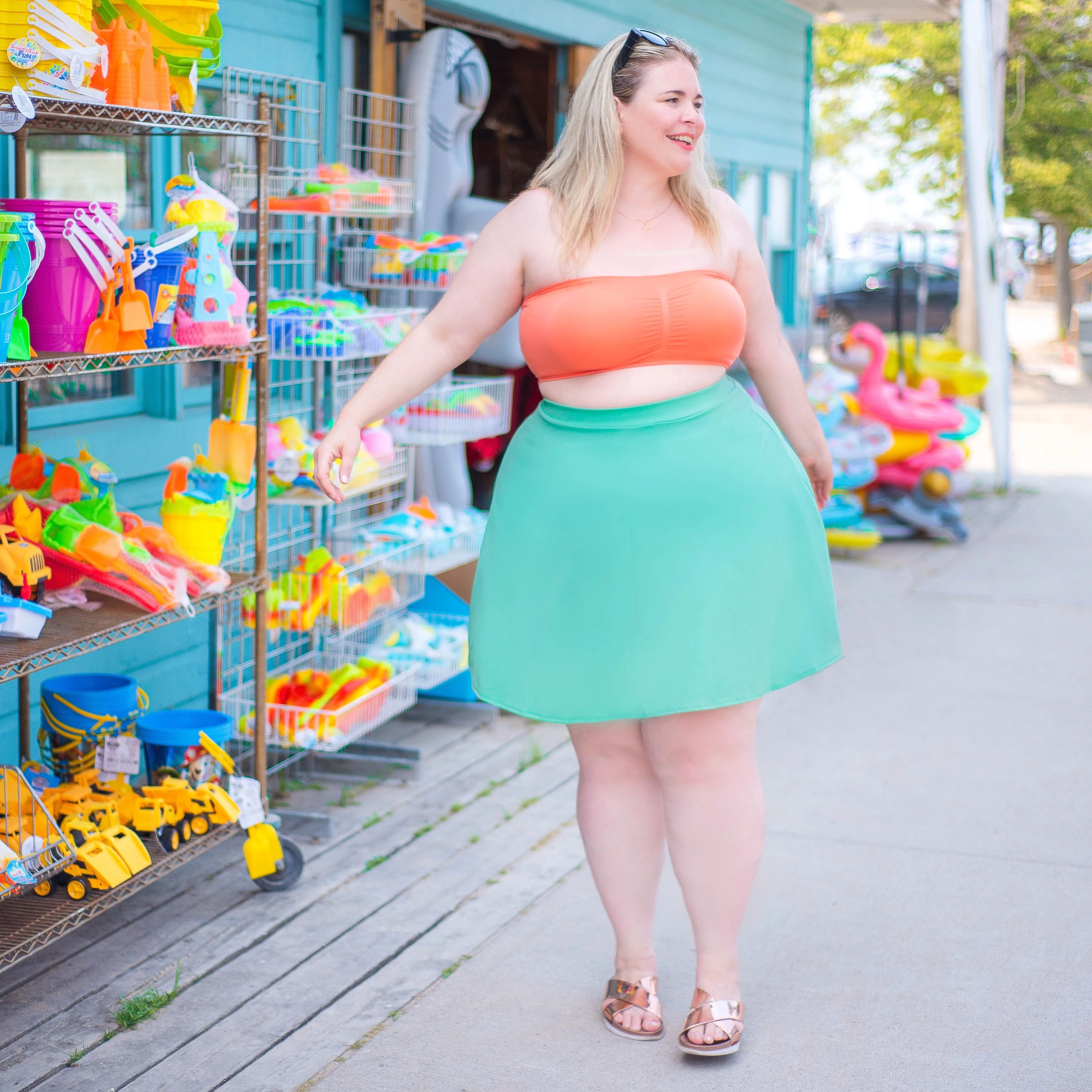 Dani Plus Size Seamless Bandeau in Coral