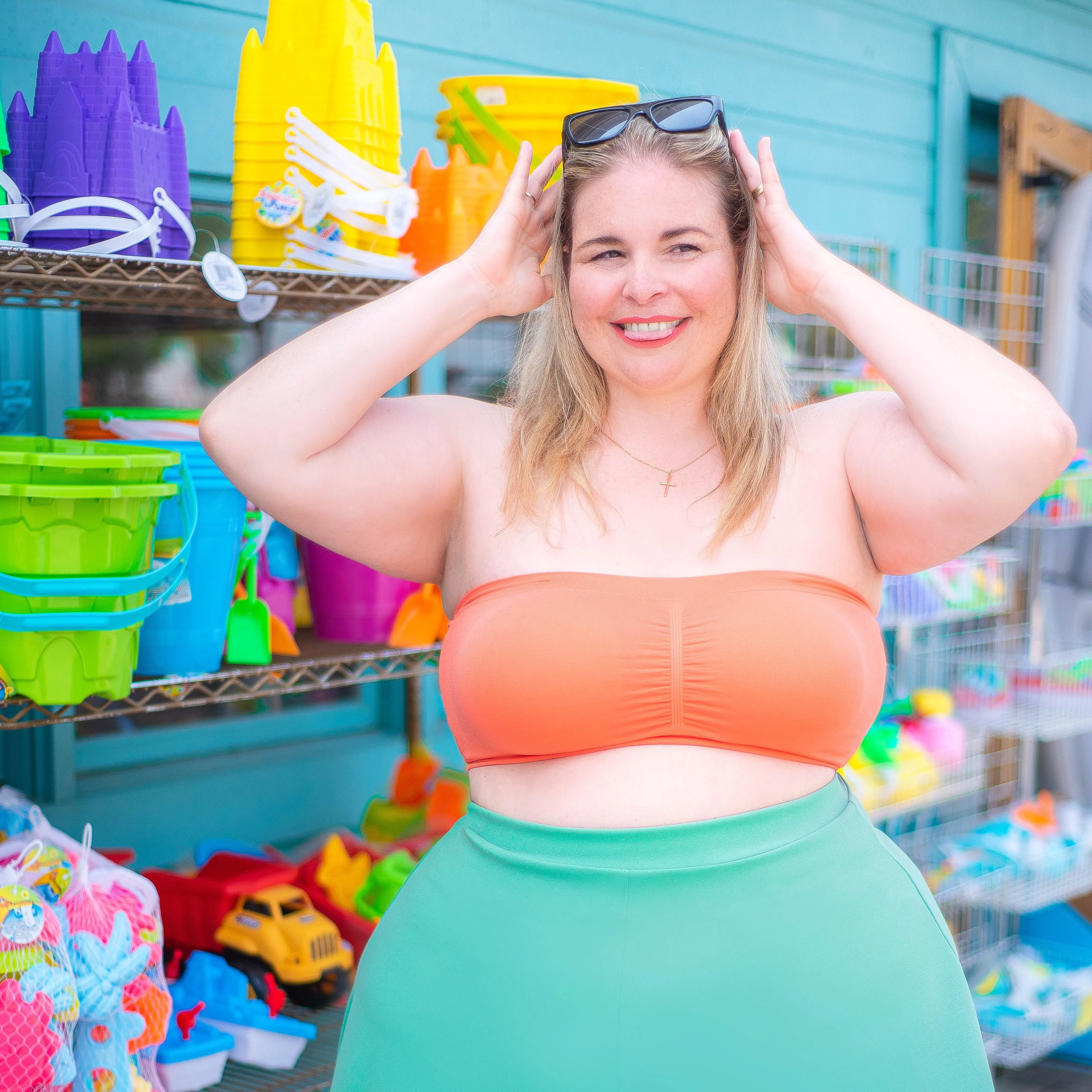Dani Plus Size Seamless Bandeau in Coral