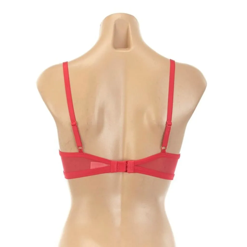 DKNY 453237 Perfect Profile Push-Up T-Shirt Underwire Bra 32B Red NWT