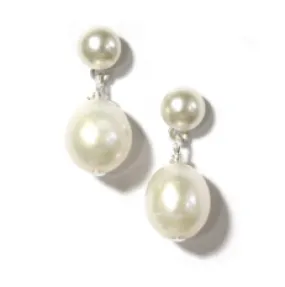 Double Pearl Drop Earrings