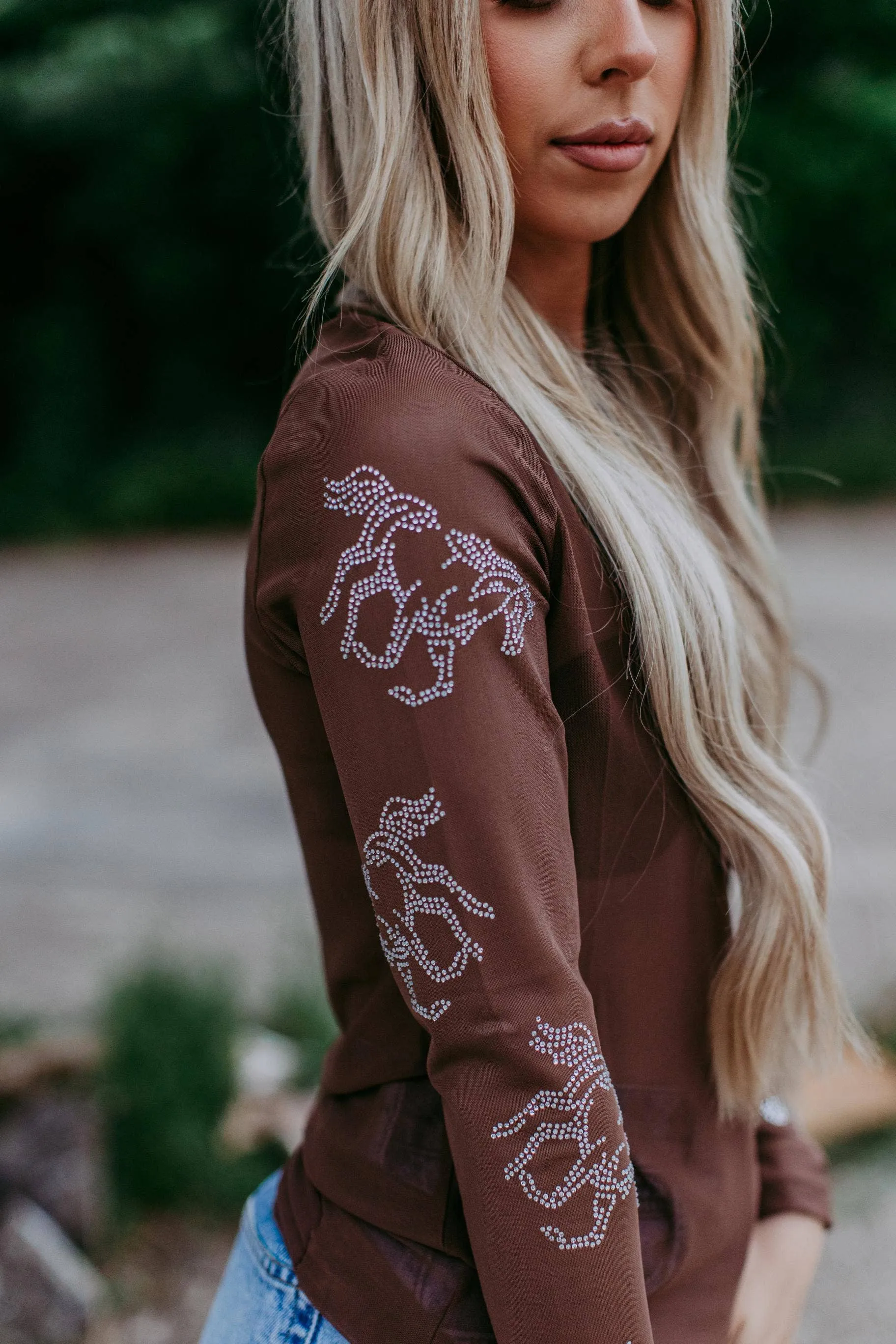 Dylan Brown Mesh Shirt Embellished