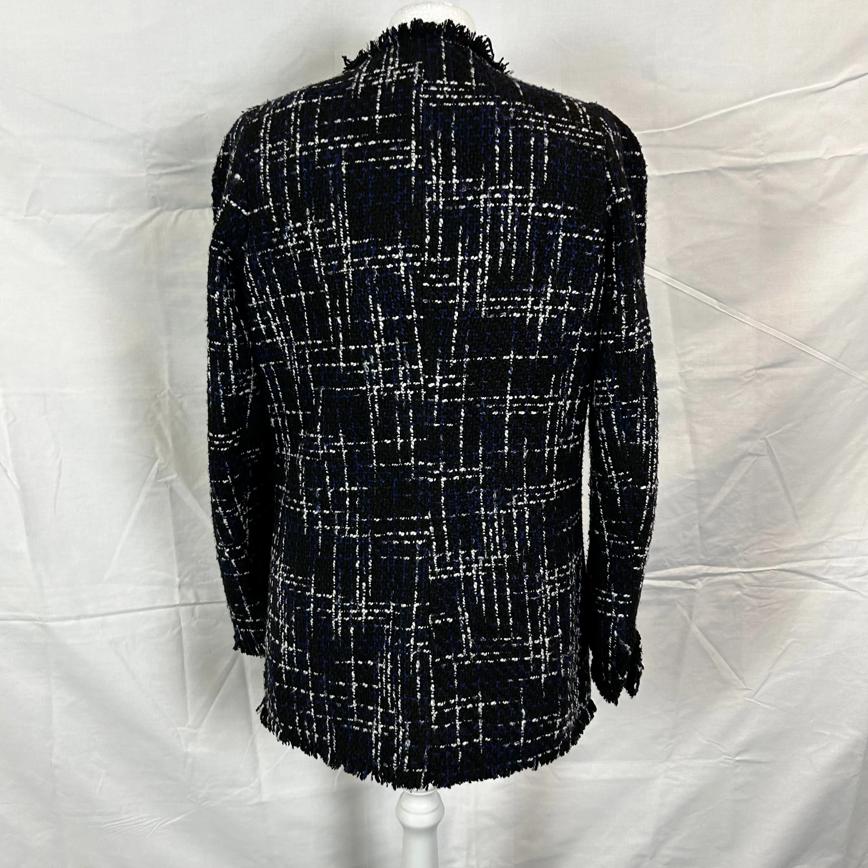 Edward Achour Brand New £960 Black Tweedy Check Jacket S
