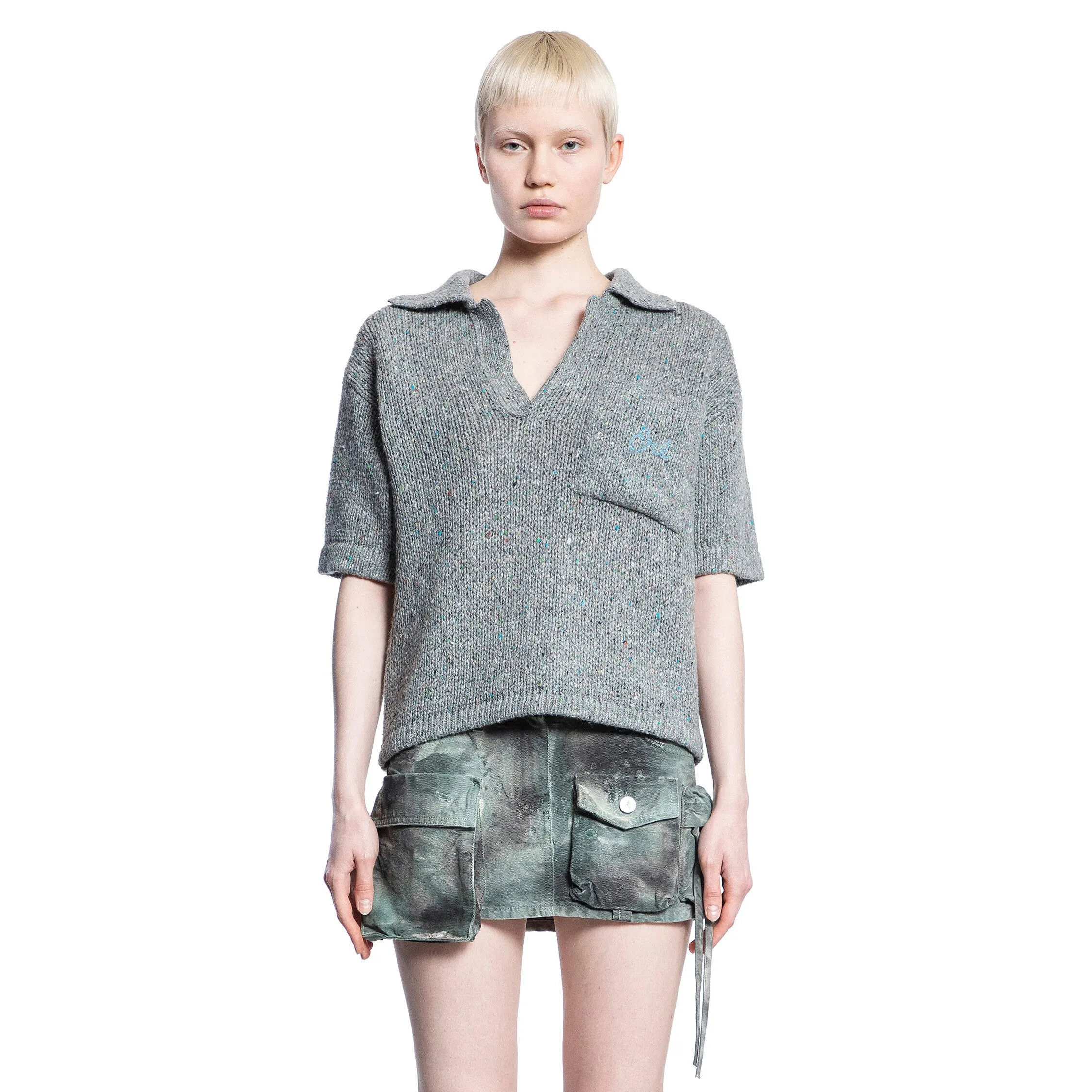 ERL WOMAN GREY T-SHIRTS & TANK TOPS