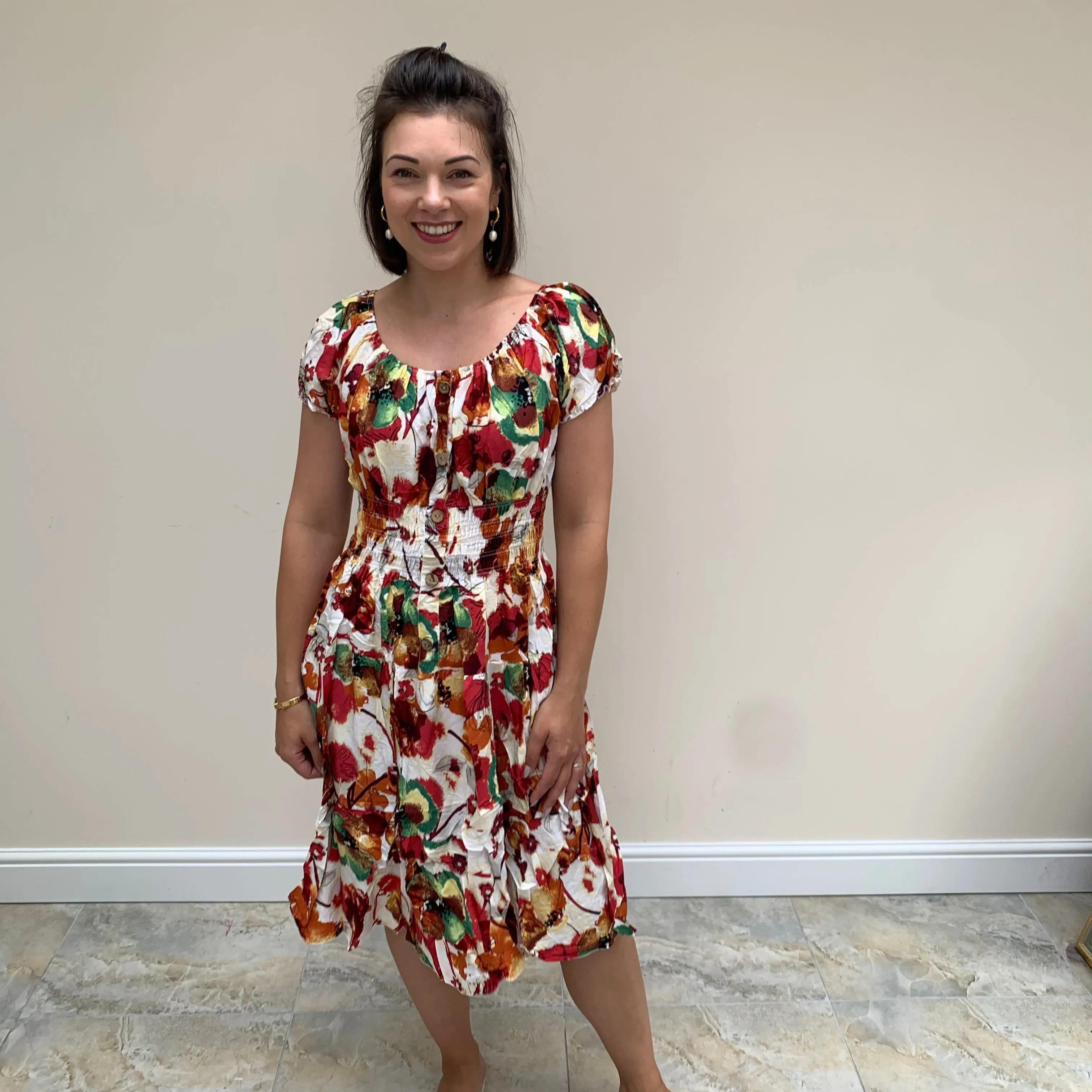 Floral print gypsy dress