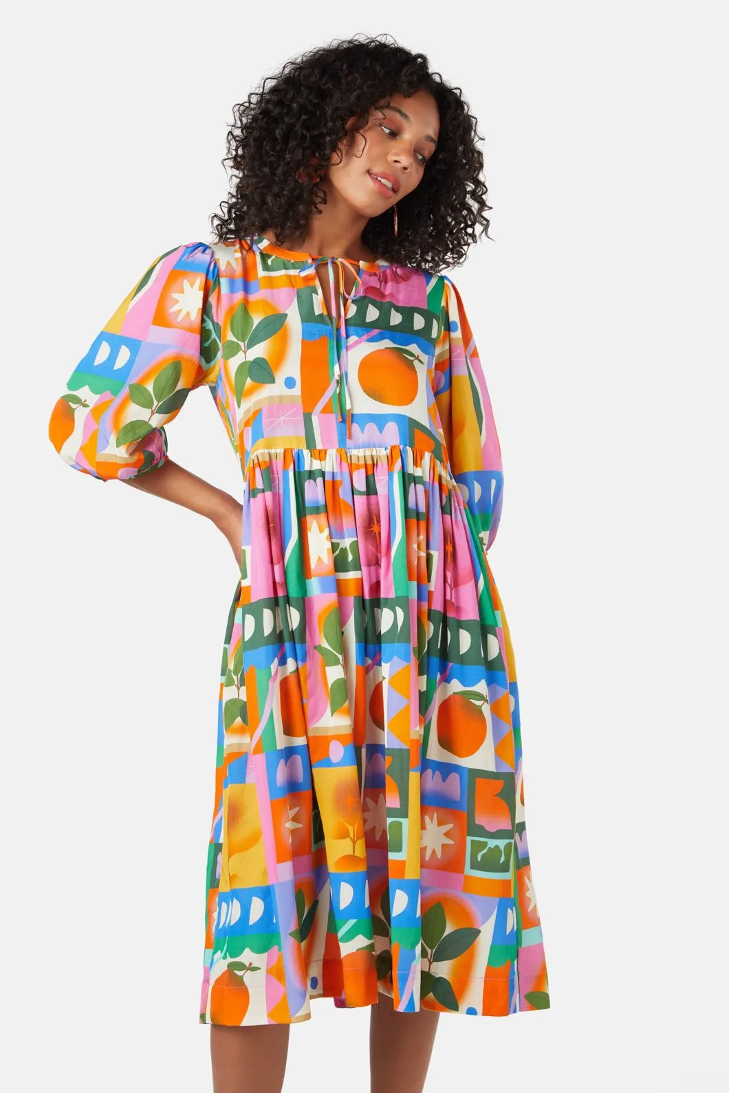 Fruit Market Scarf Dress