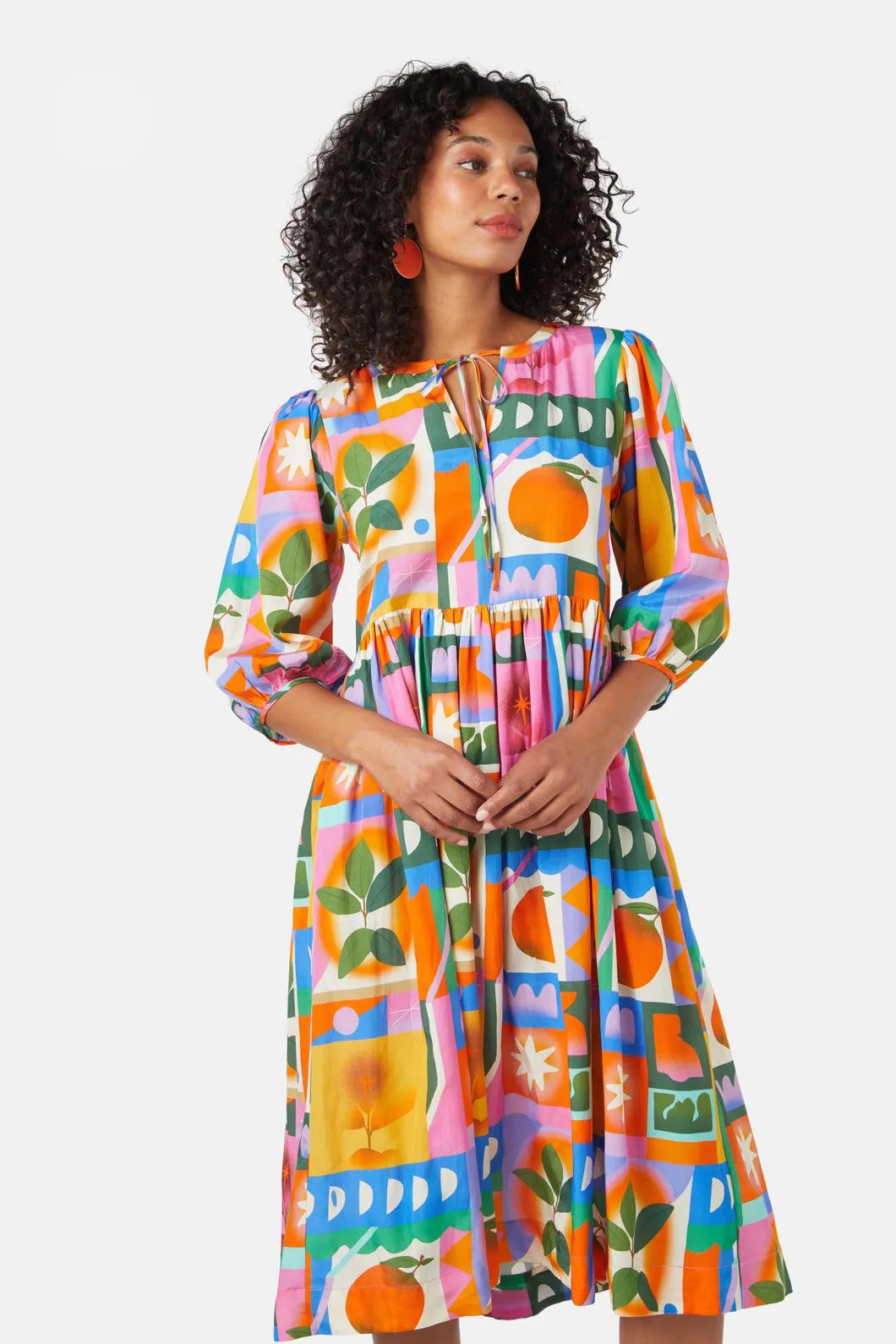 Fruit Market Scarf Dress