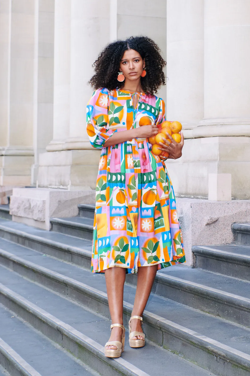 Fruit Market Scarf Dress