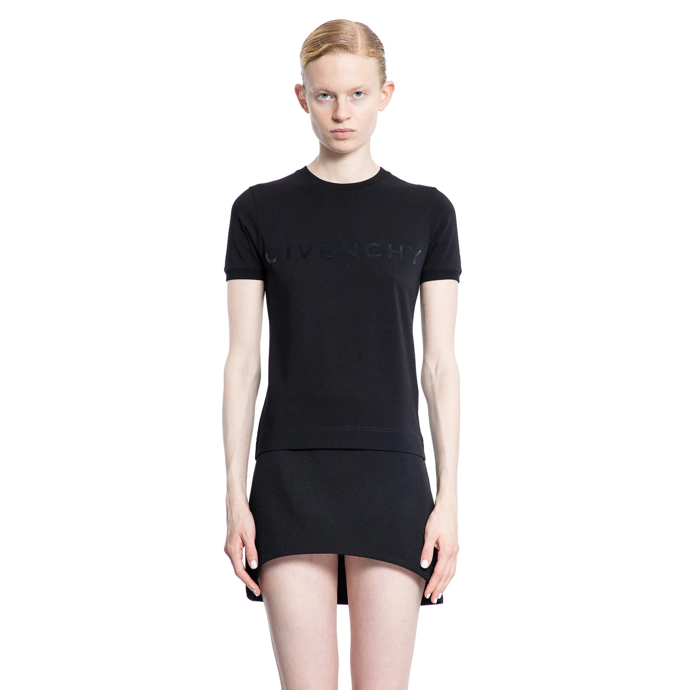GIVENCHY WOMAN BLACK T-SHIRTS & TANK TOPS
