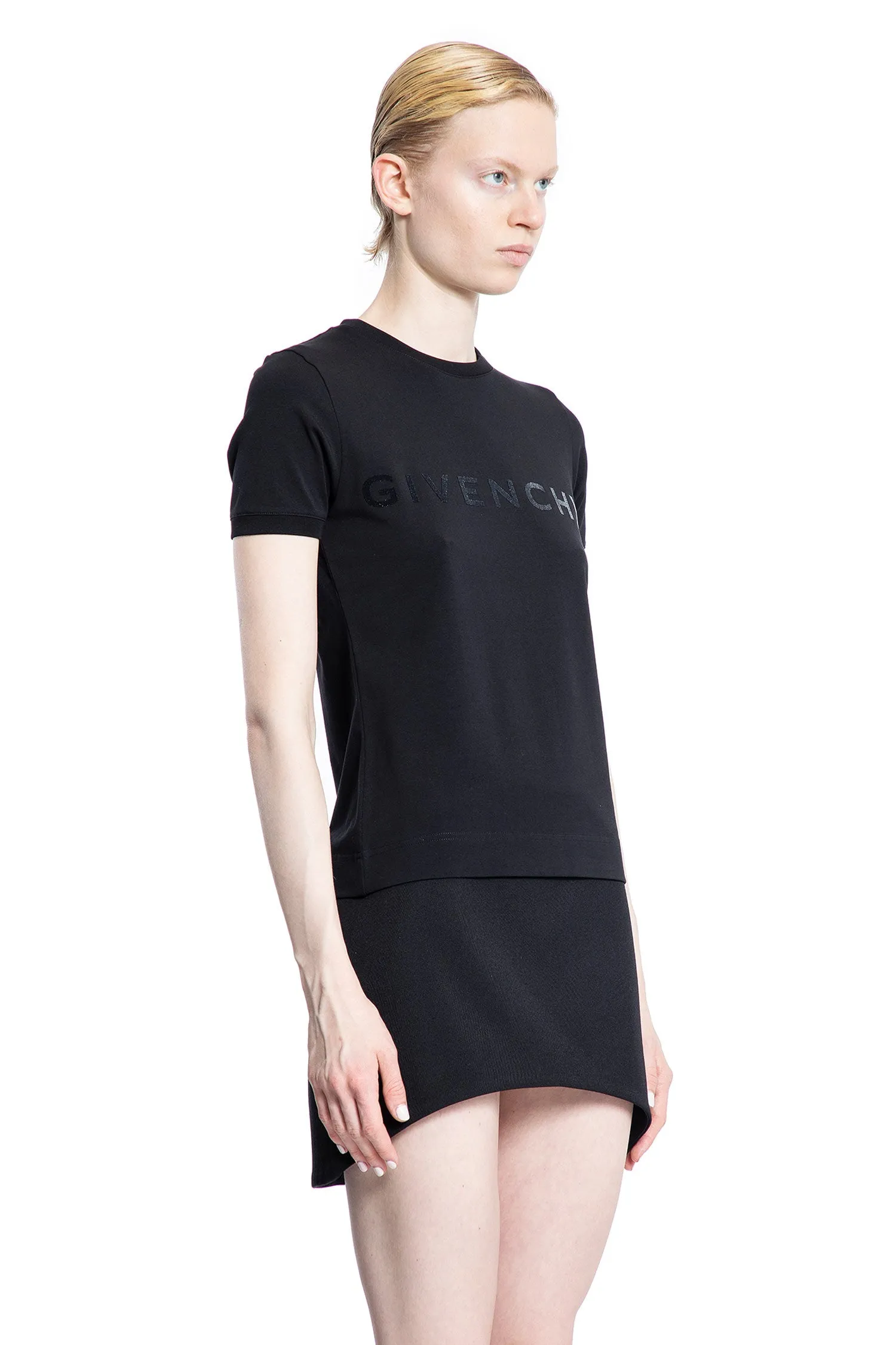GIVENCHY WOMAN BLACK T-SHIRTS & TANK TOPS