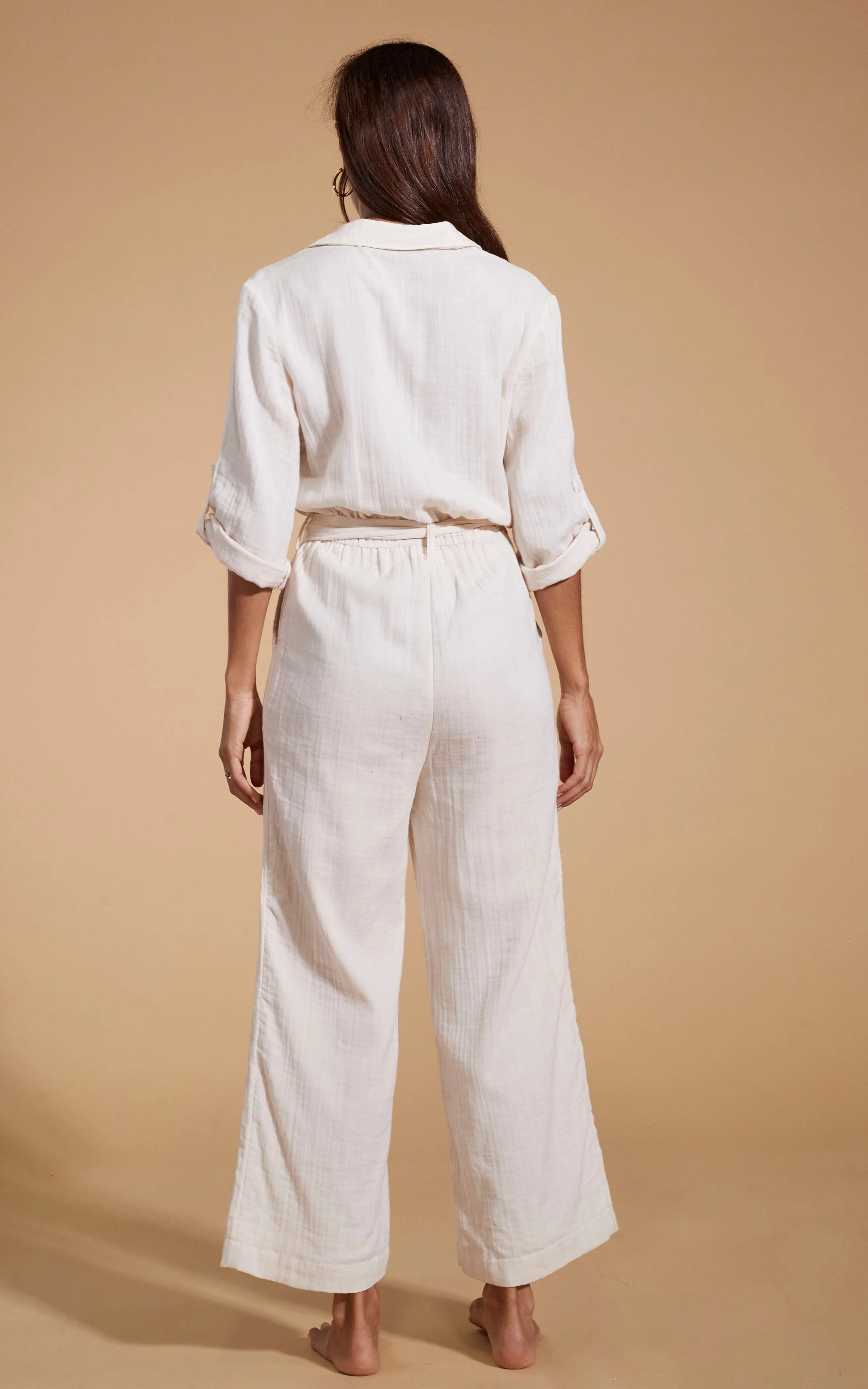 HALO Amalfi Utility Slouch Jumpsuit in Cream
