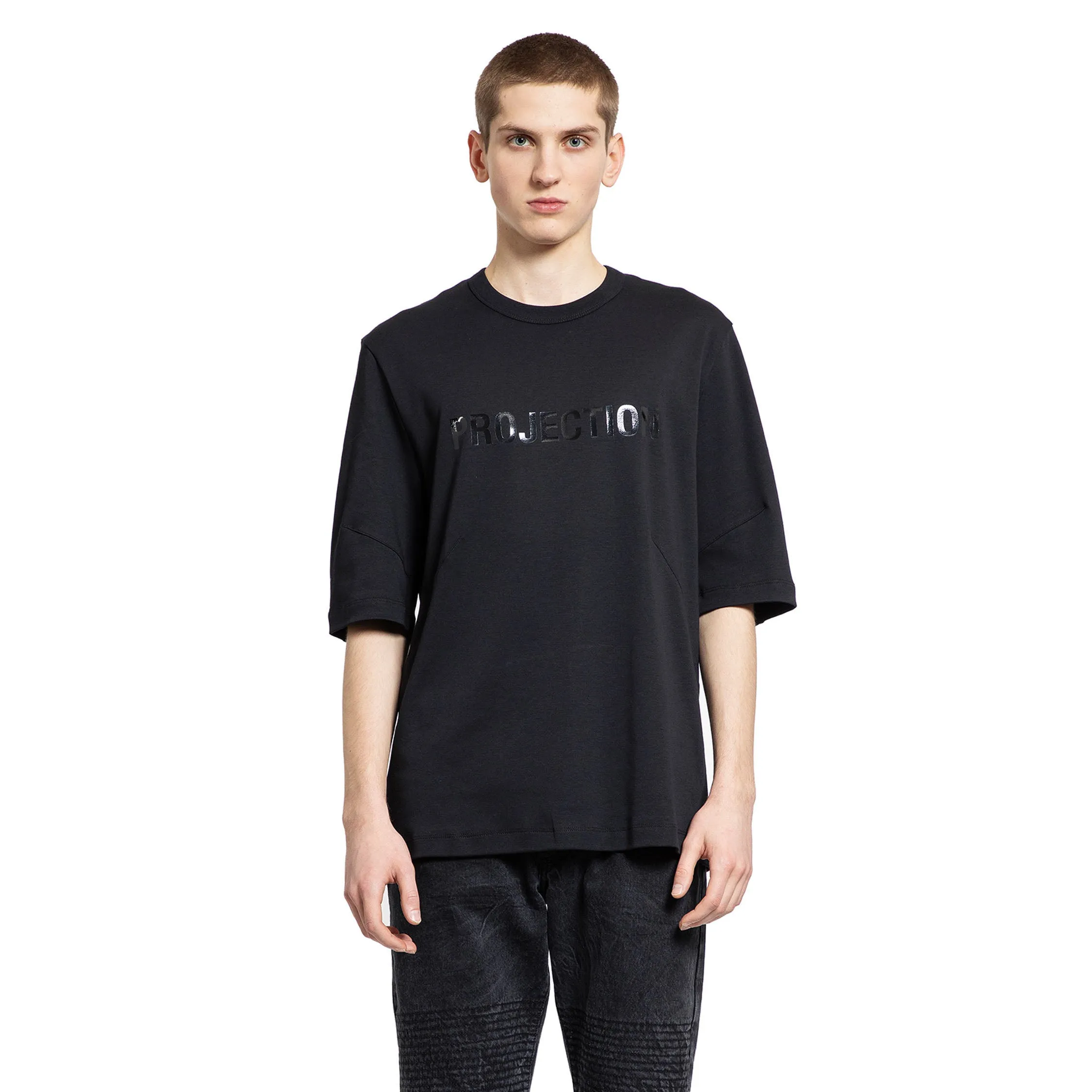 HELMUT LANG MAN BLACK T-SHIRTS & TANK TOPS