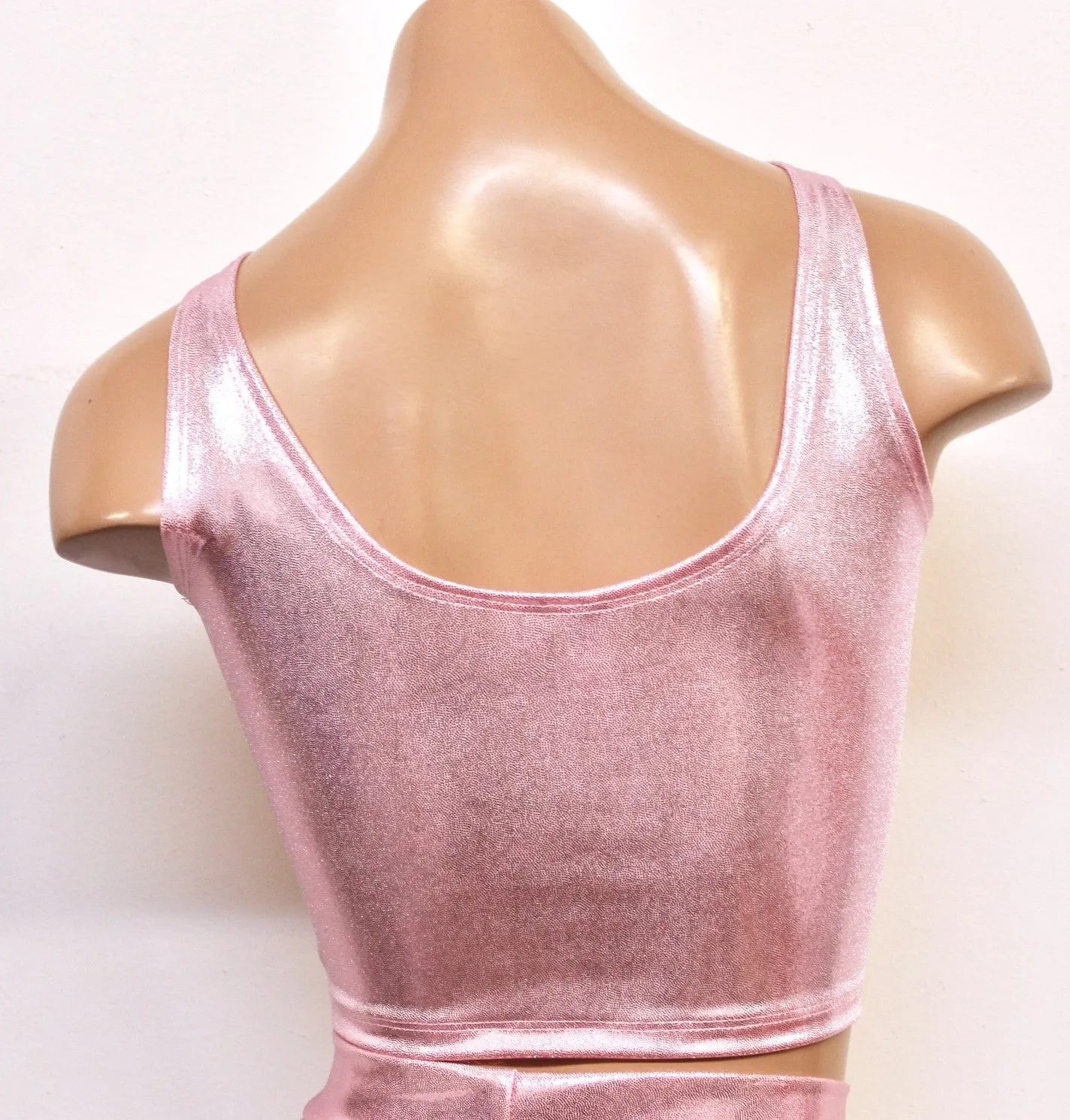 Hologram Crop Tank in Baby Pink