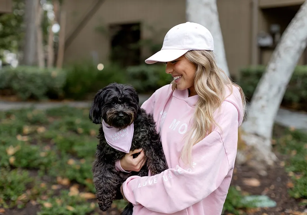 I Love My Dog Mom Light Pink Dog Bandana