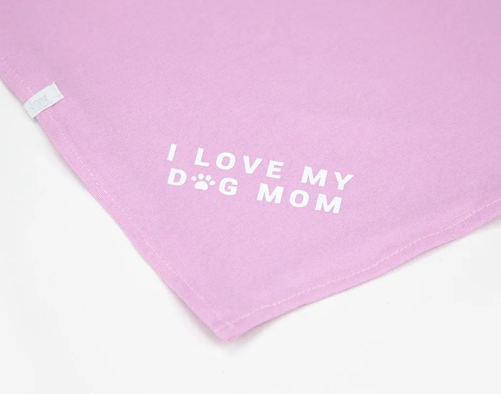 I Love My Dog Mom Light Pink Dog Bandana