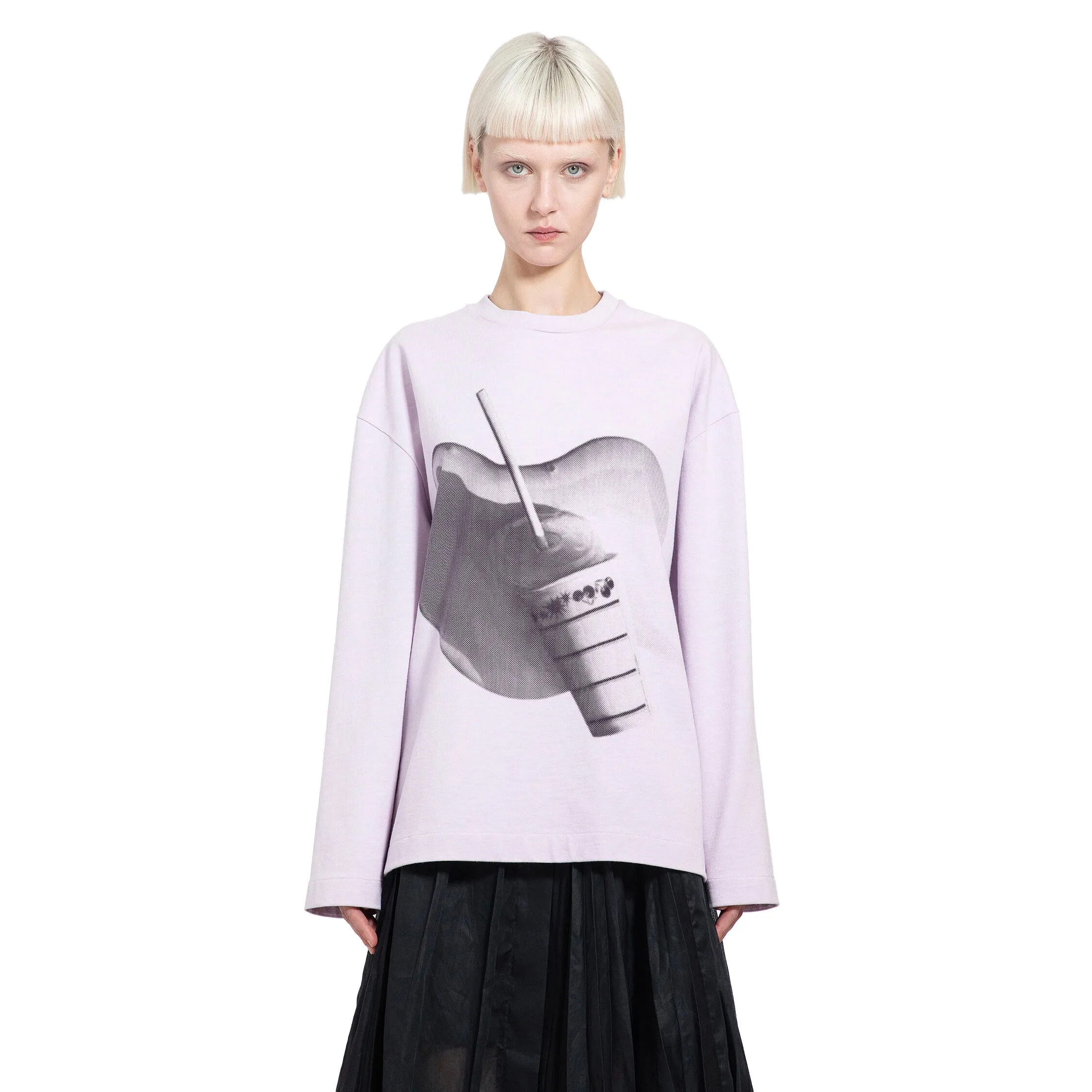 JIL SANDER WOMAN PURPLE T-SHIRTS & TANK TOPS