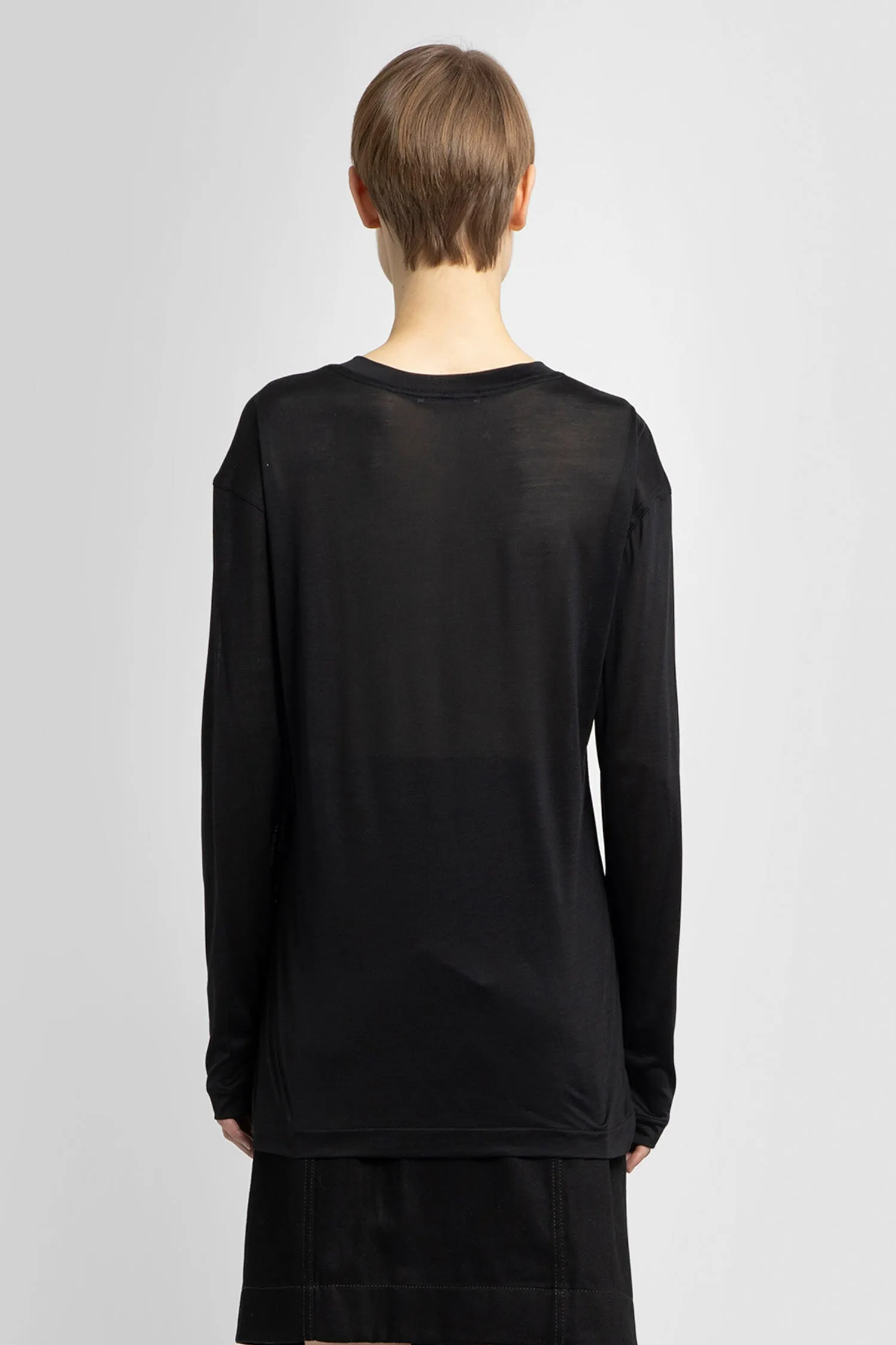 LEMAIRE WOMAN BLACK T-SHIRTS & TANK TOPS