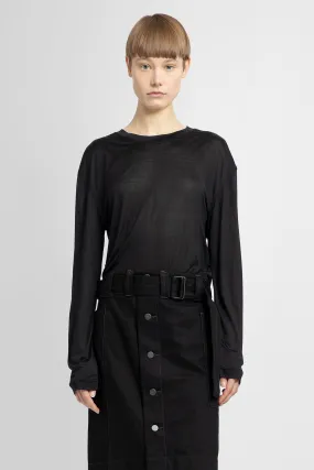 LEMAIRE WOMAN BLACK T-SHIRTS & TANK TOPS