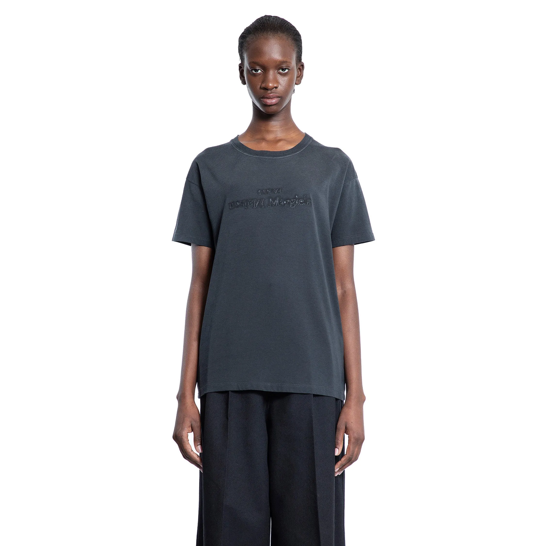 MAISON MARGIELA WOMAN GREY T-SHIRTS & TANK TOPS