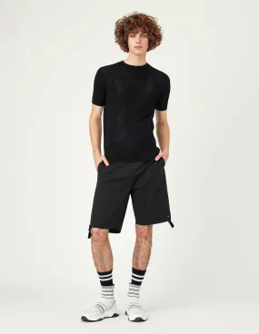 MARK FAST Round neck logo hole pattern pullover