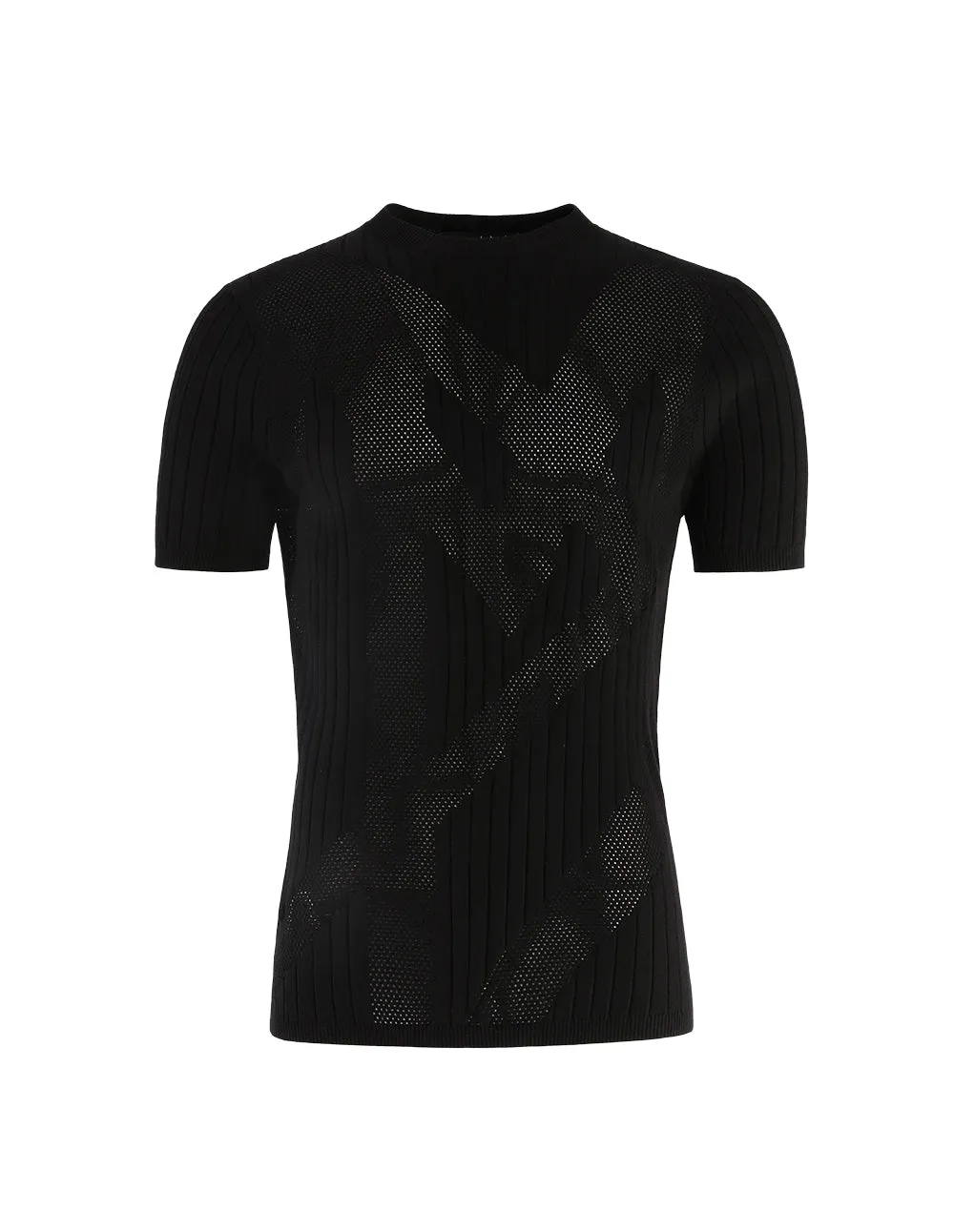 MARK FAST Round neck logo hole pattern pullover