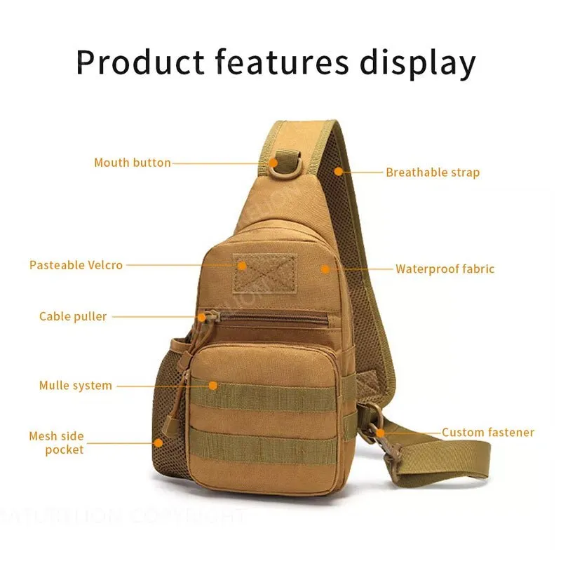 Maturelion Men Small Chest Bag Pack Travel Sport Shoulder Sling Backpack Cross Body Outdoor