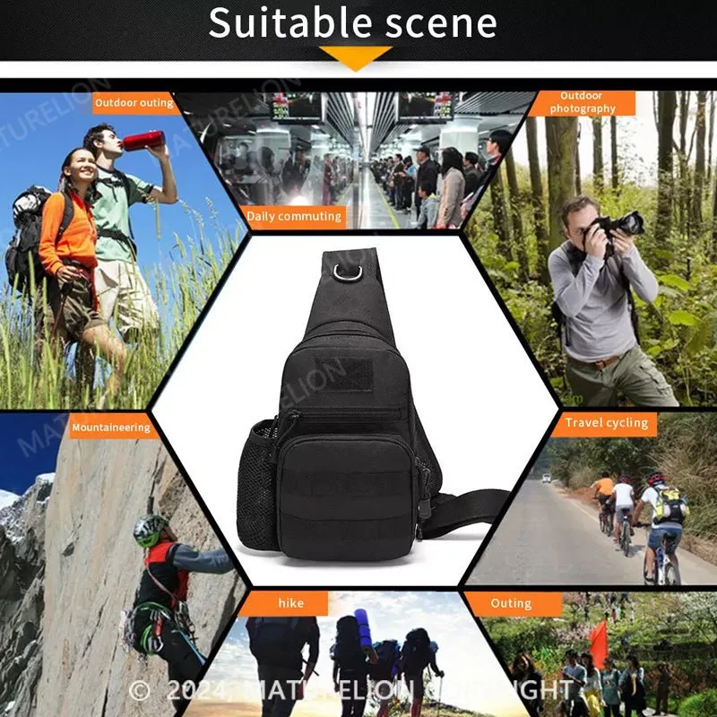 Maturelion Men Small Chest Bag Pack Travel Sport Shoulder Sling Backpack Cross Body Outdoor