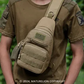 Maturelion Men Small Chest Bag Pack Travel Sport Shoulder Sling Backpack Cross Body Outdoor