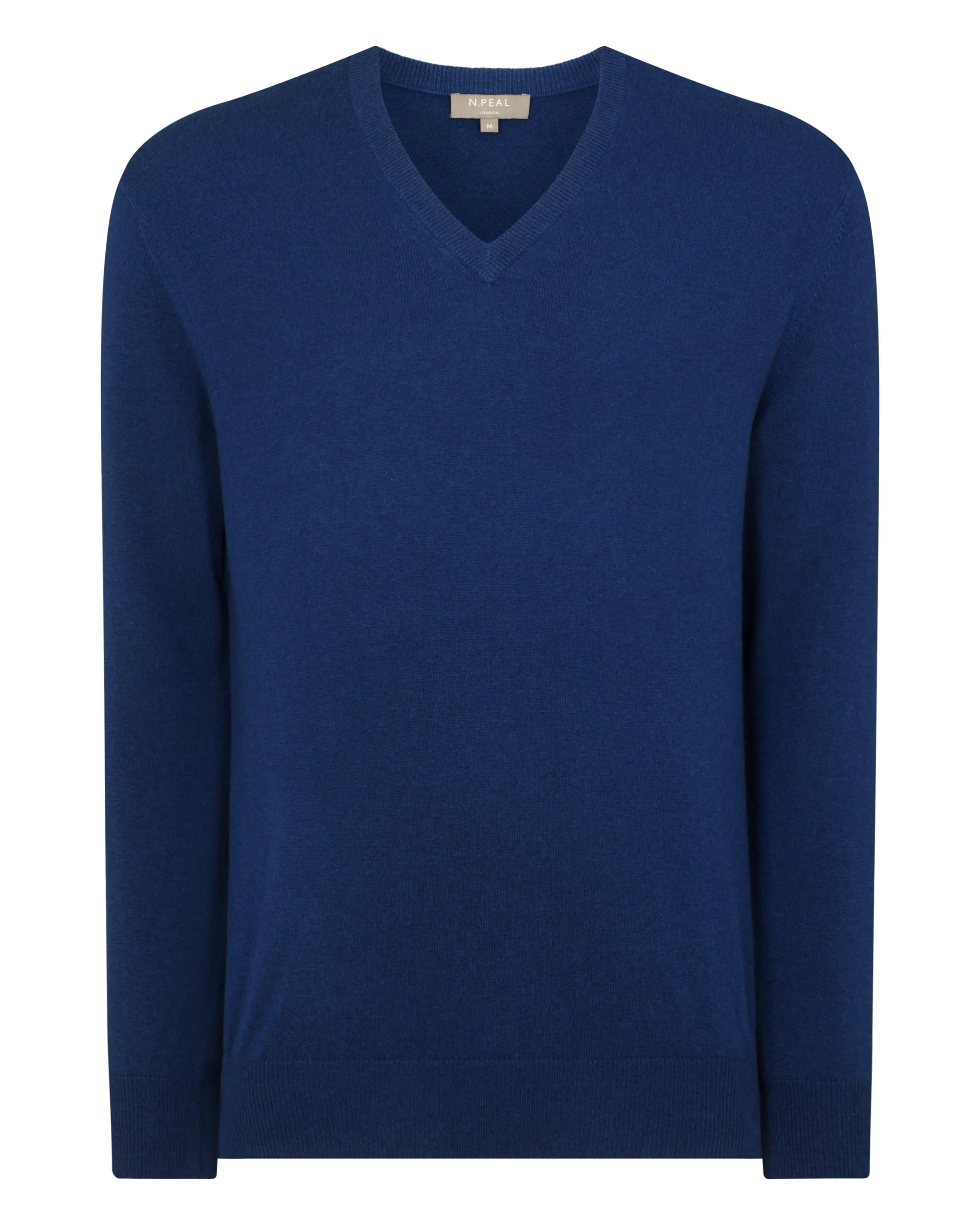 Men's Burlington V Neck Cashmere Sweater French Blue