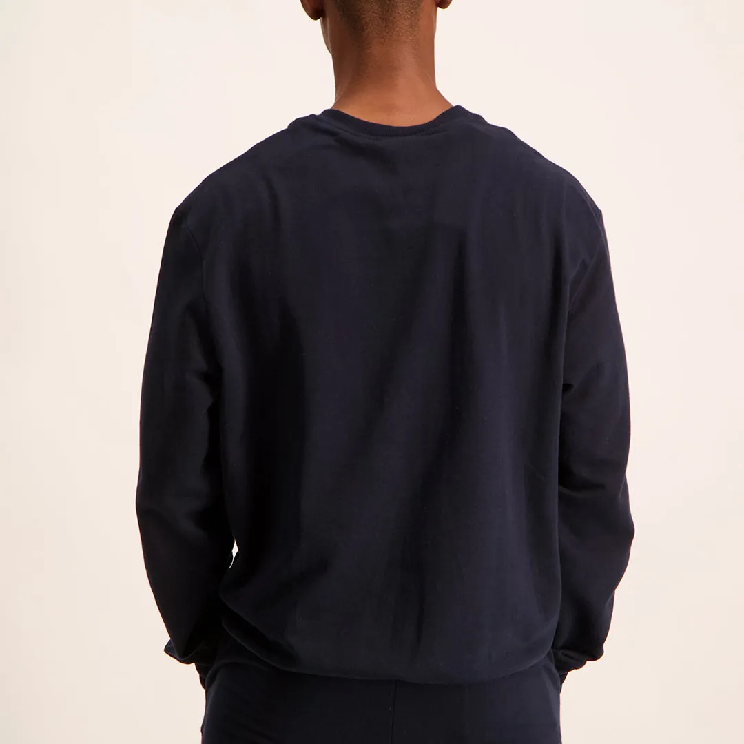 MENS ZAFF NAVY BRUSHED FLEECE SWEATER (CORE)