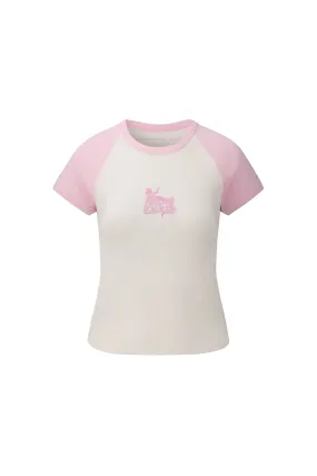 Mermaid Print Raglan Sleeve T-shirt
