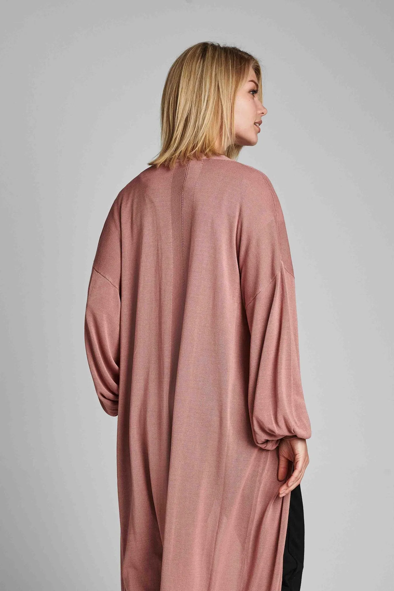 NUBIA LONG CARDIGAN - NOOS - Ash Rose